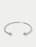 Stainless Ball Cuff bracelet with adjustable fastening and mixed material - British product