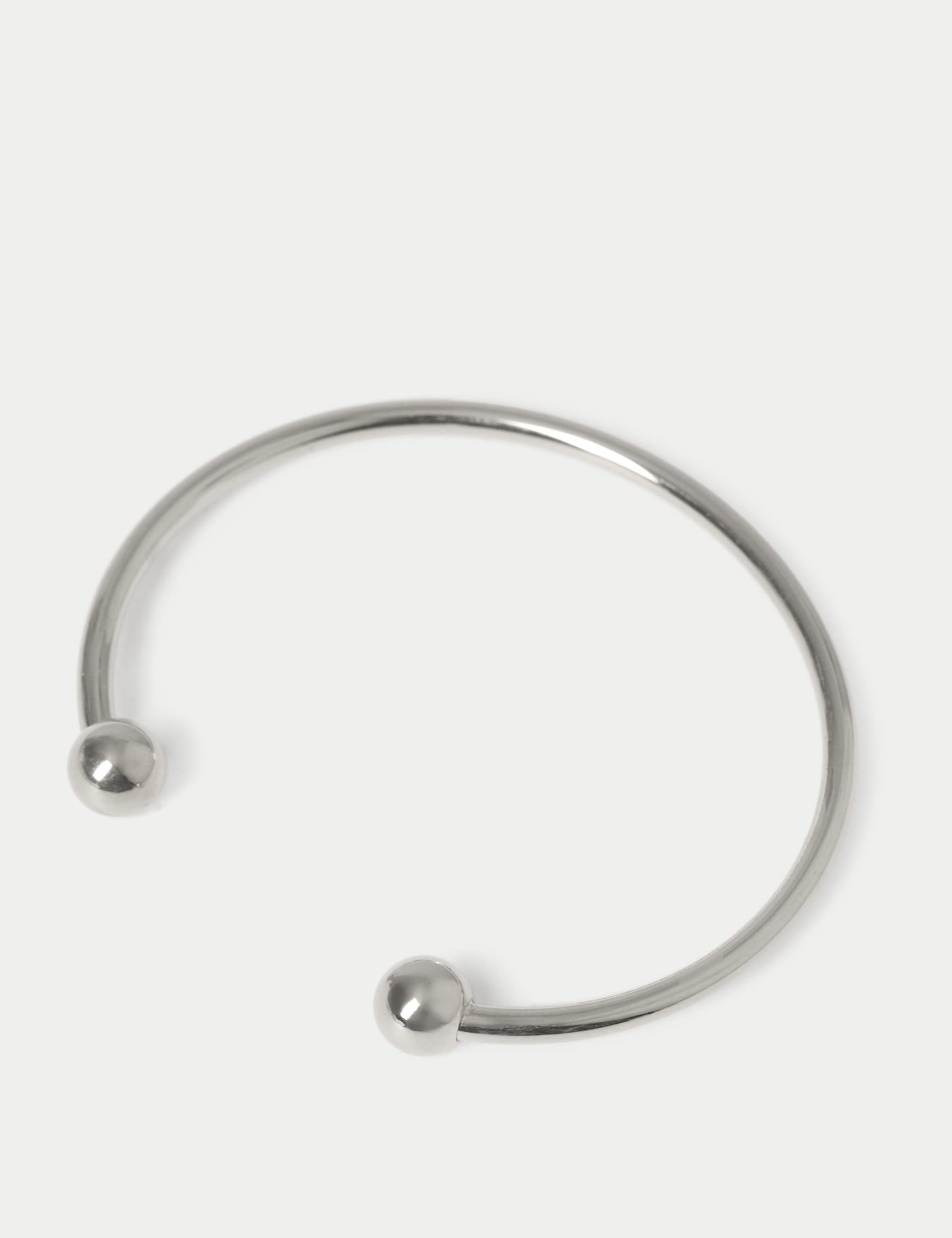 Stainless Ball Cuff bracelet with adjustable fastening and mixed material - British product