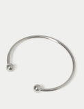 Stainless Ball Cuff bracelet with adjustable fastening and mixed material - British product
