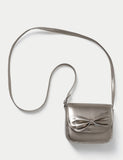 Gold tone bow front bag with polyester and metal details, UK version