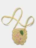 Lemon Raffia Bag with metal details, imported from the UK