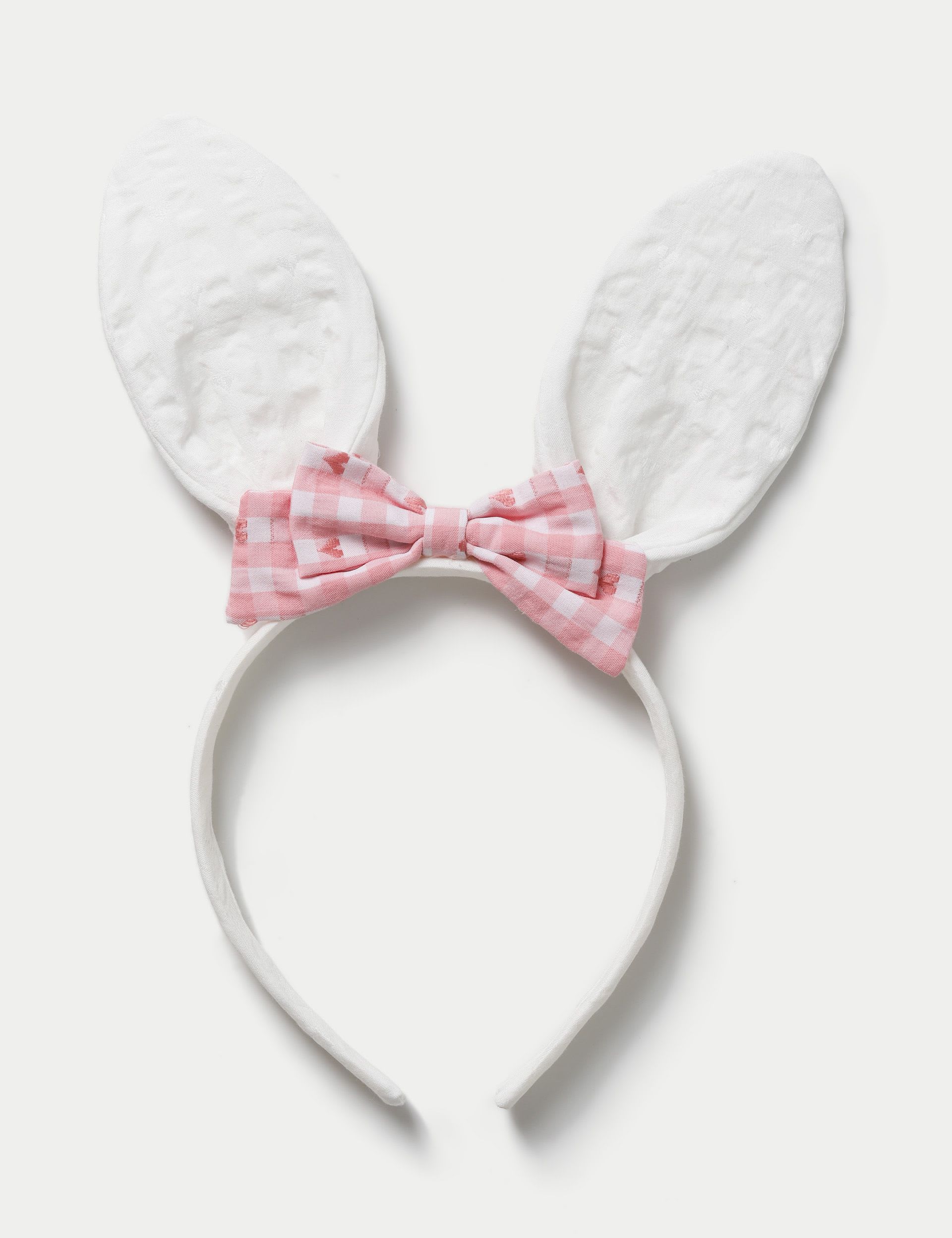 Easter gingham bow bunny ears hair accessory - British product