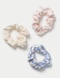 Mini stripe scrunchies 3 pack in polyester (British brand)