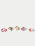 Fruit and beaded rings 5 pack - British product