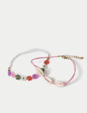 Beaded anklet two pack plastic and shell - British product