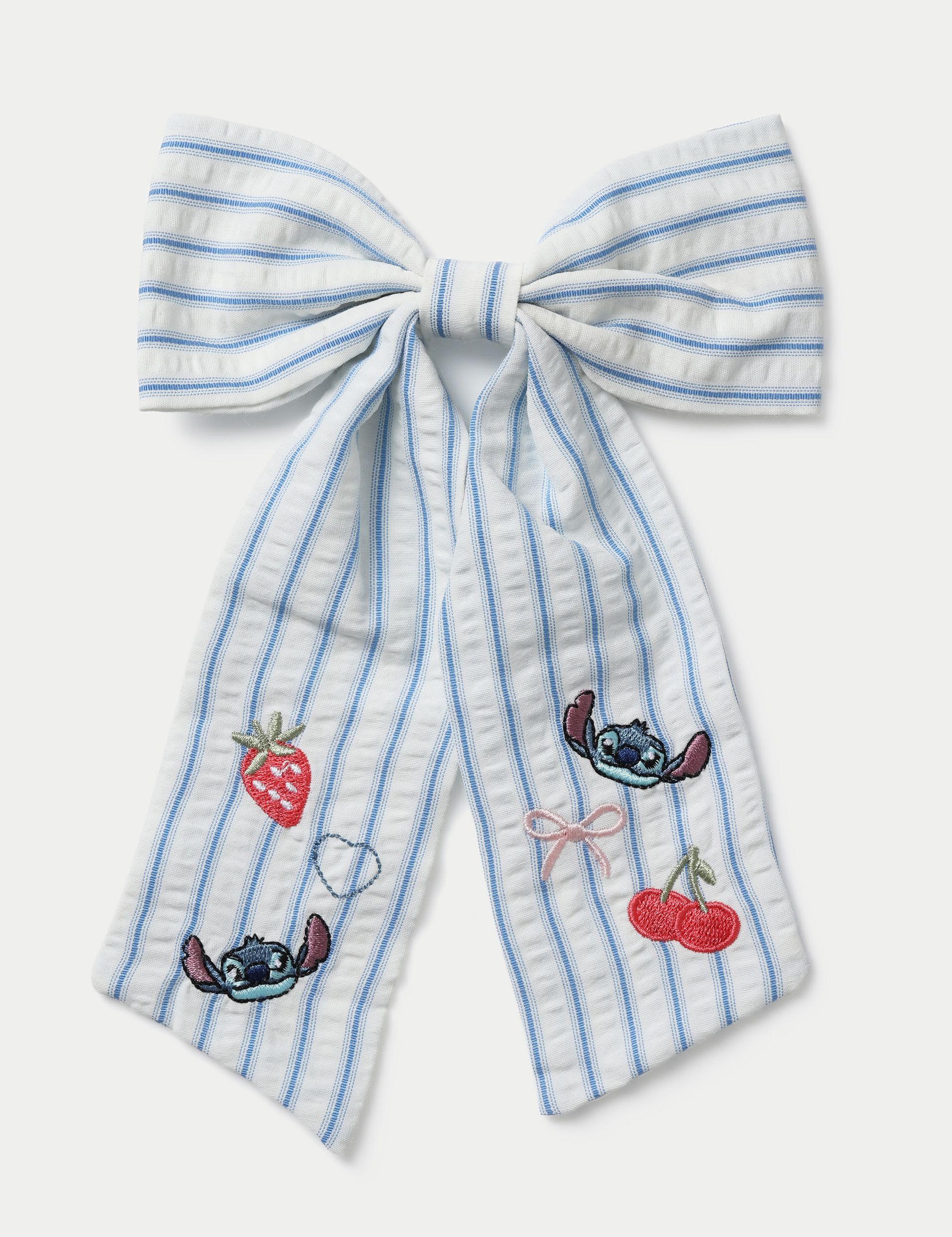 Lilo & Stitch embroidered stripe bow hair accessory, UK version