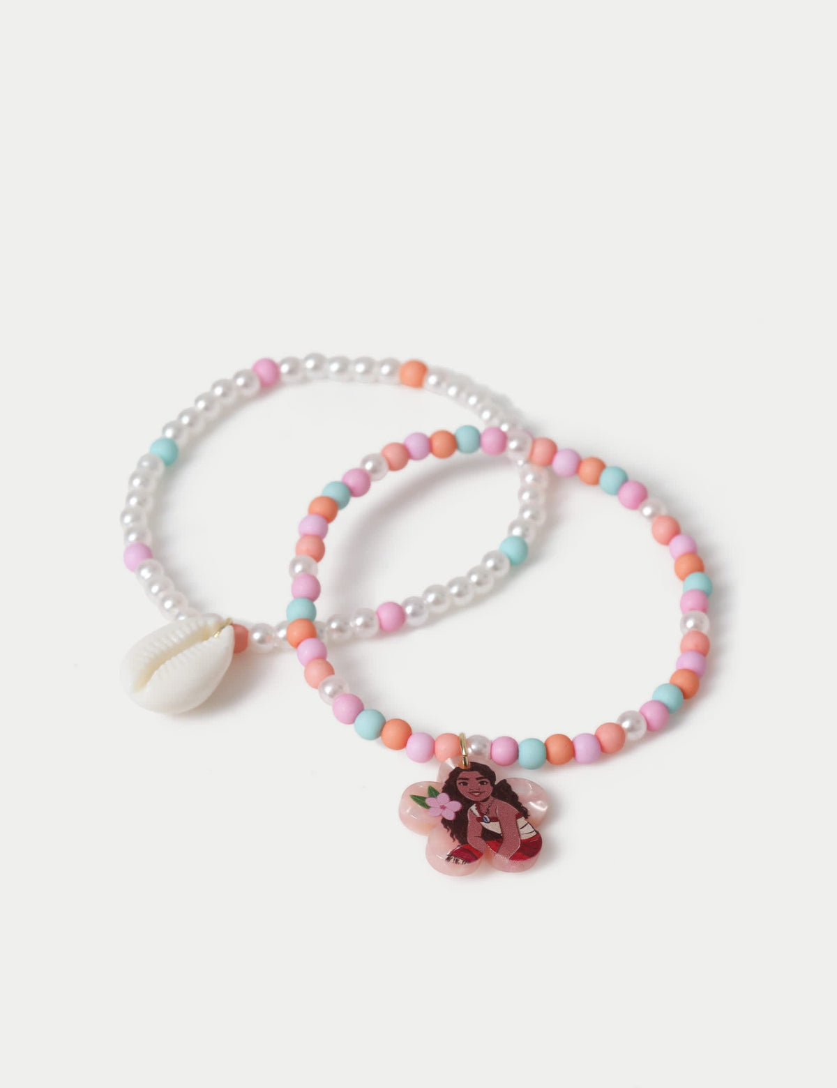 Moana shell bracelet set with acrylic ABS beads (British brand)