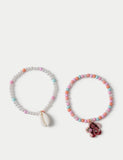 Moana shell bracelet set with acrylic ABS beads (British brand)
