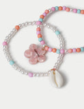 Moana shell bracelet set with acrylic ABS beads (British brand)