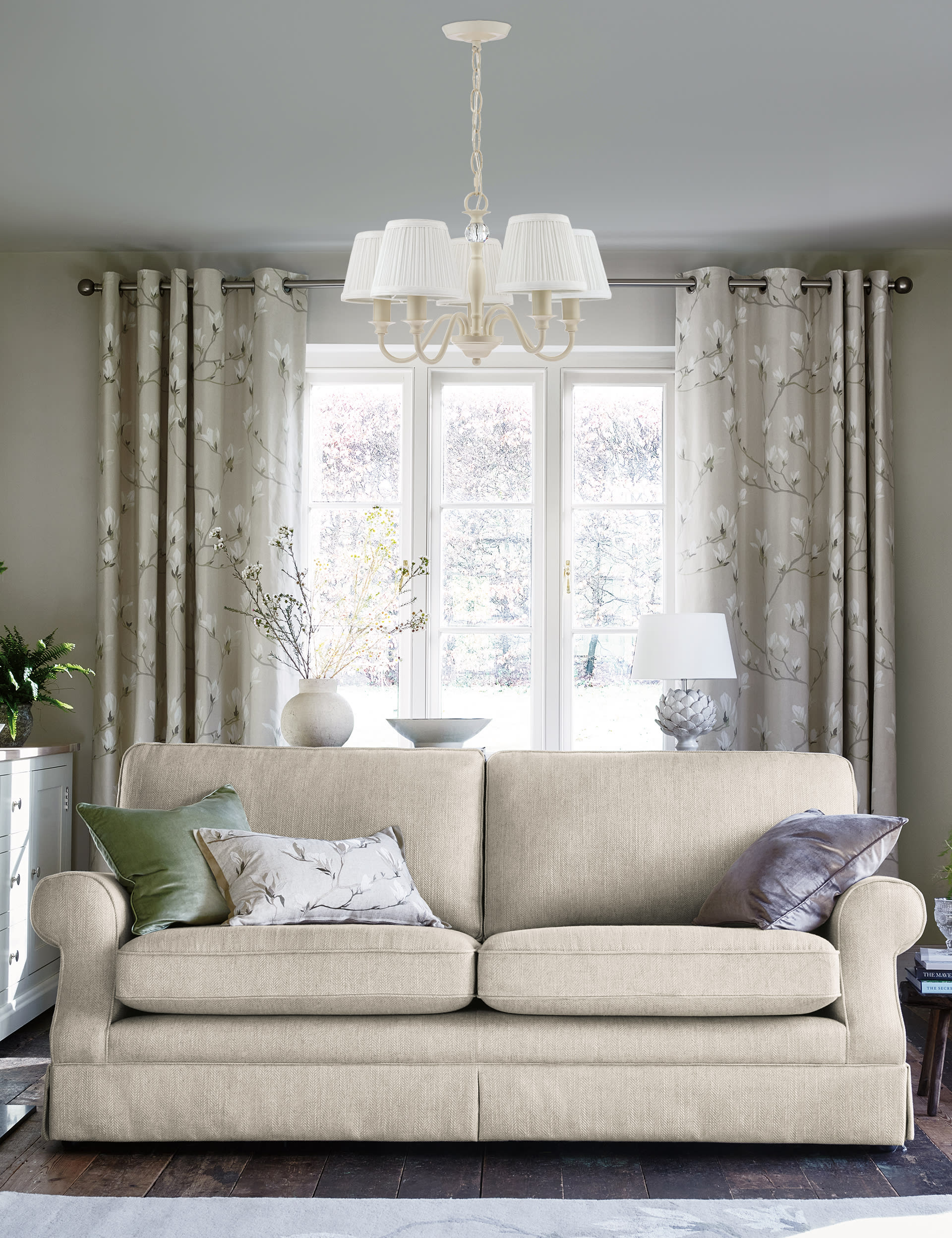 Laura Ashley Ellis five arm pendant light 48cm, UK version