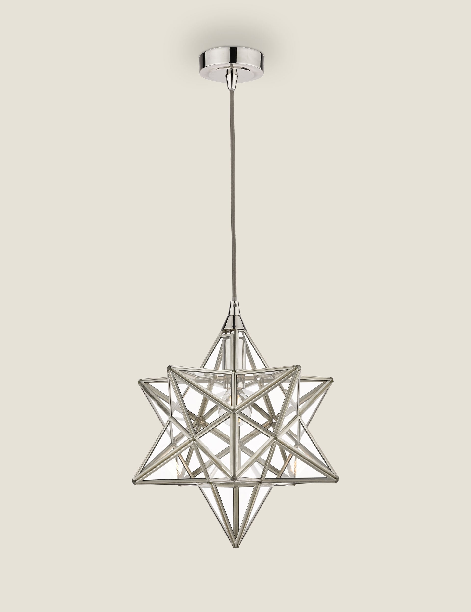 Laura Ashley star pendant light with glass detailing, imported from the UK