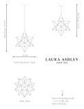 Laura Ashley star pendant light with glass detailing, imported from the UK