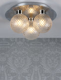 Laura Ashley Prague faceted glass flush ceiling light, imported from the UK