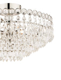 Laura Ashley Enid glass chandelier with crystals and nickel frame, UK version
