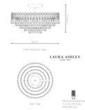 Laura Ashley Enid glass chandelier with crystals and nickel frame, UK version