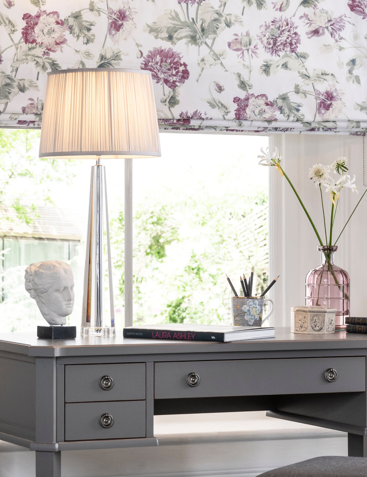 Laura Ashley Blake glass table lamp base 38cm - British product