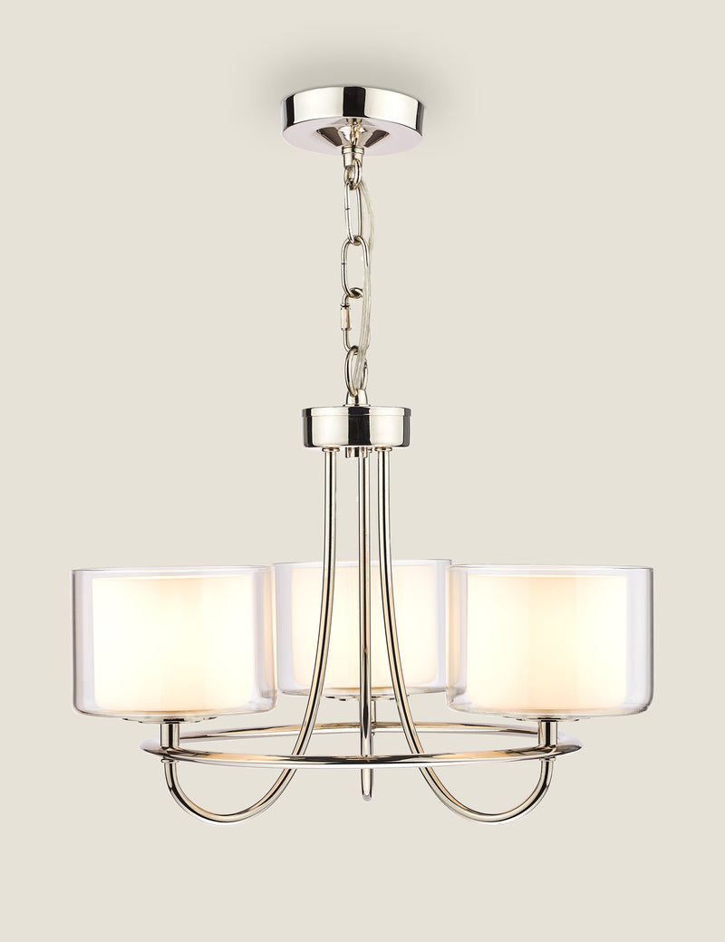 Laura Ashley Southwell pendant light polished nickel, imported from the UK