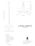 Laura Ashley Southwell pendant light polished nickel, imported from the UK