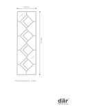 Dar rectangular hanging wall mirror with gold diamond pieces, imported from the UK