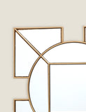 Lyshia Art Deco wall mirror with gold-tone finish, UK version