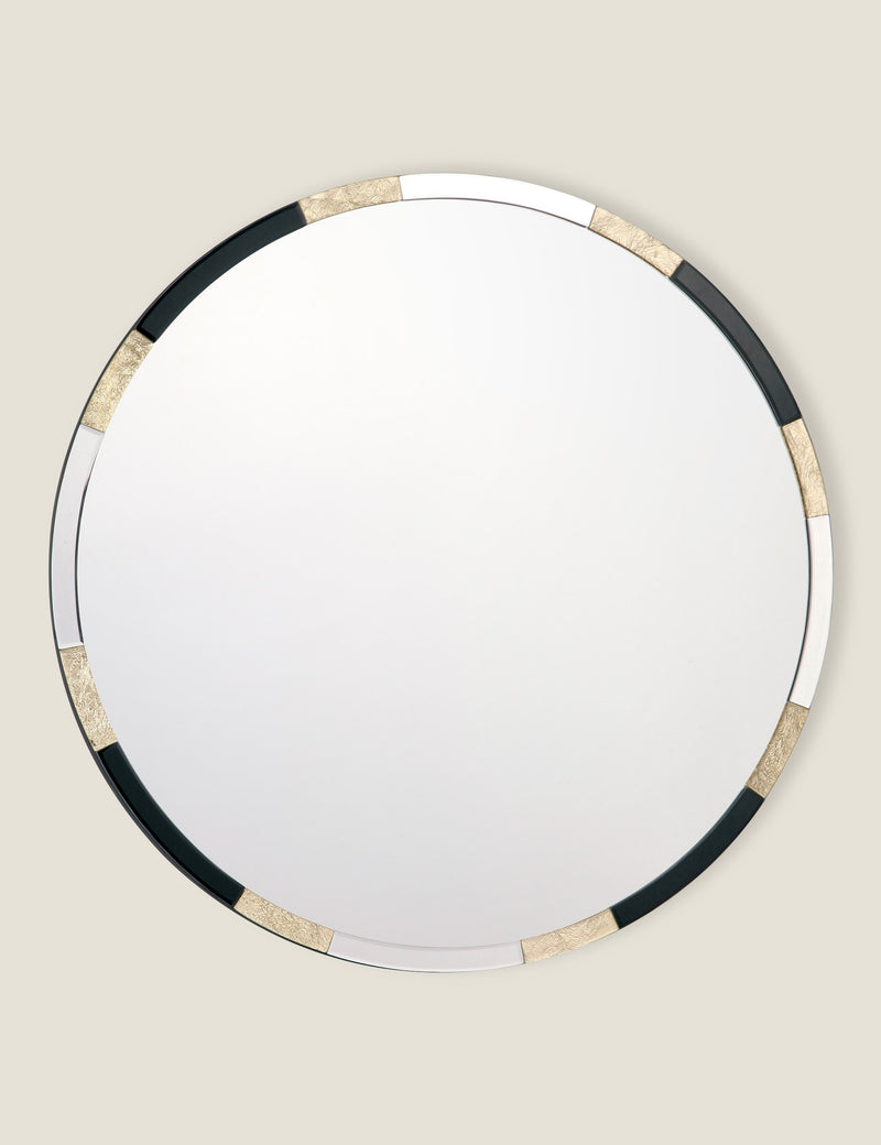 Gadany round wall mirror with gold black frame 80 cm, imported from the UK