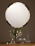 Gadany round wall mirror with gold black frame 80 cm, imported from the UK