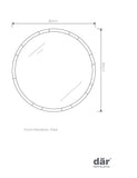 Gadany round wall mirror with gold black frame 80 cm, imported from the UK