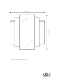 Odeon rectangular wall mirror Art Deco design 89cm x 2cm, imported from the UK