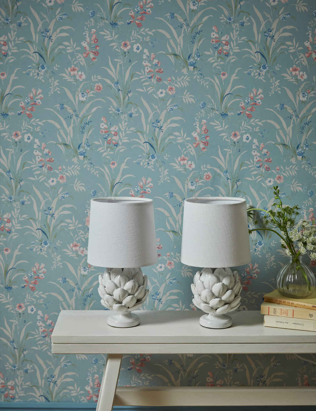 Laura Ashley artichoke table lamps set of two, imported from the UK