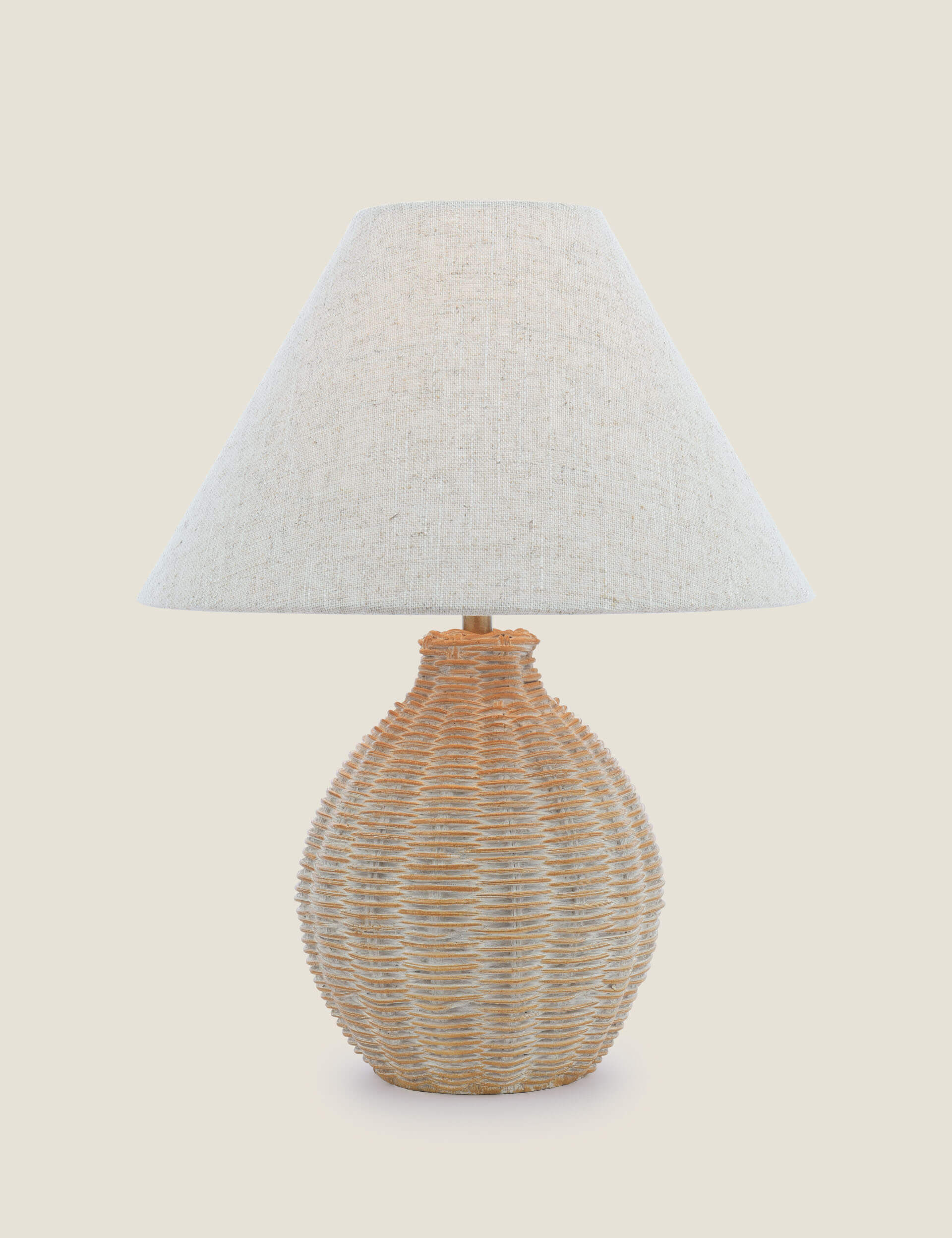 Laura Ashley Fernhill woven wicker table lamp, UK version