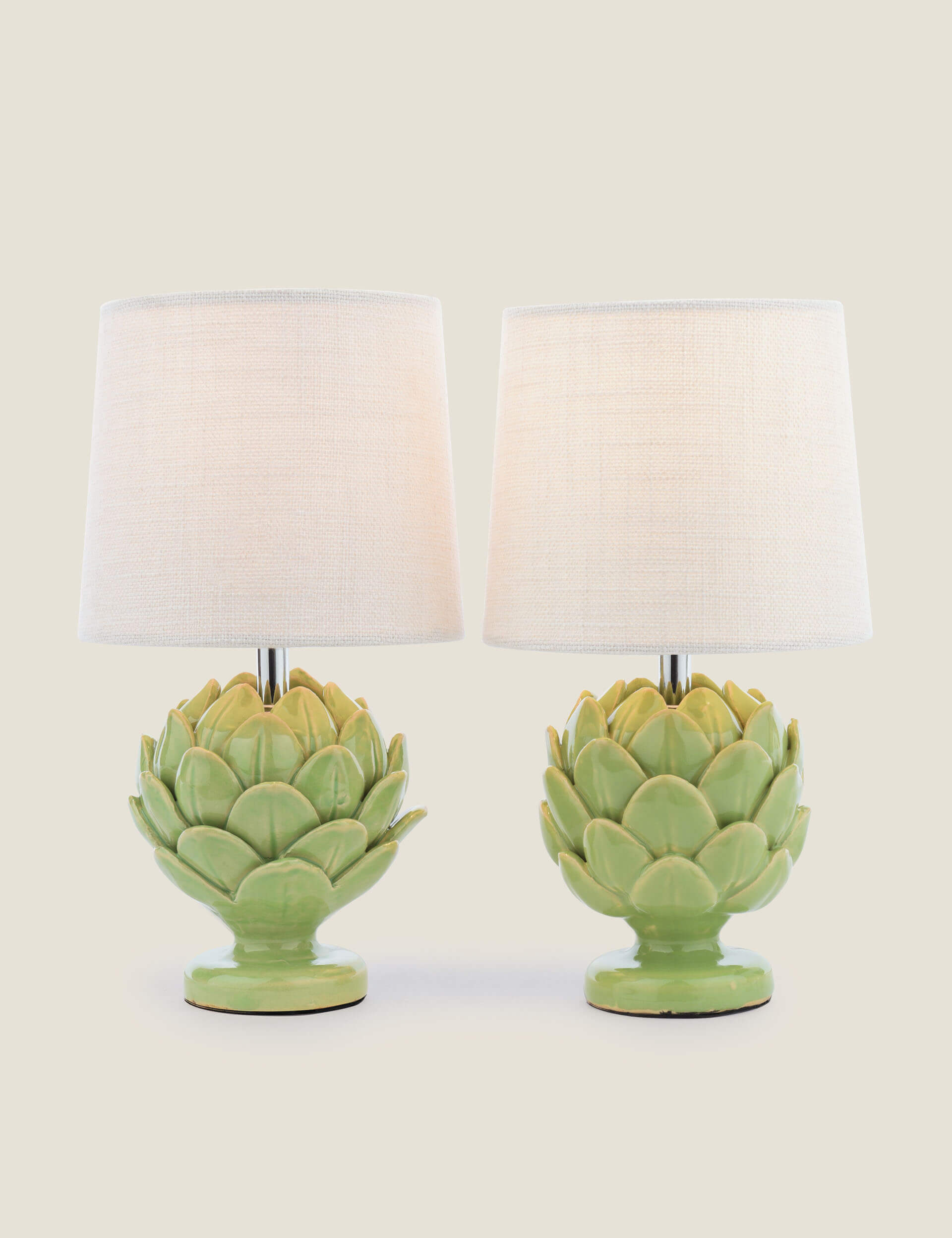 Laura Ashley artichoke ceramic table lamp set, UK version