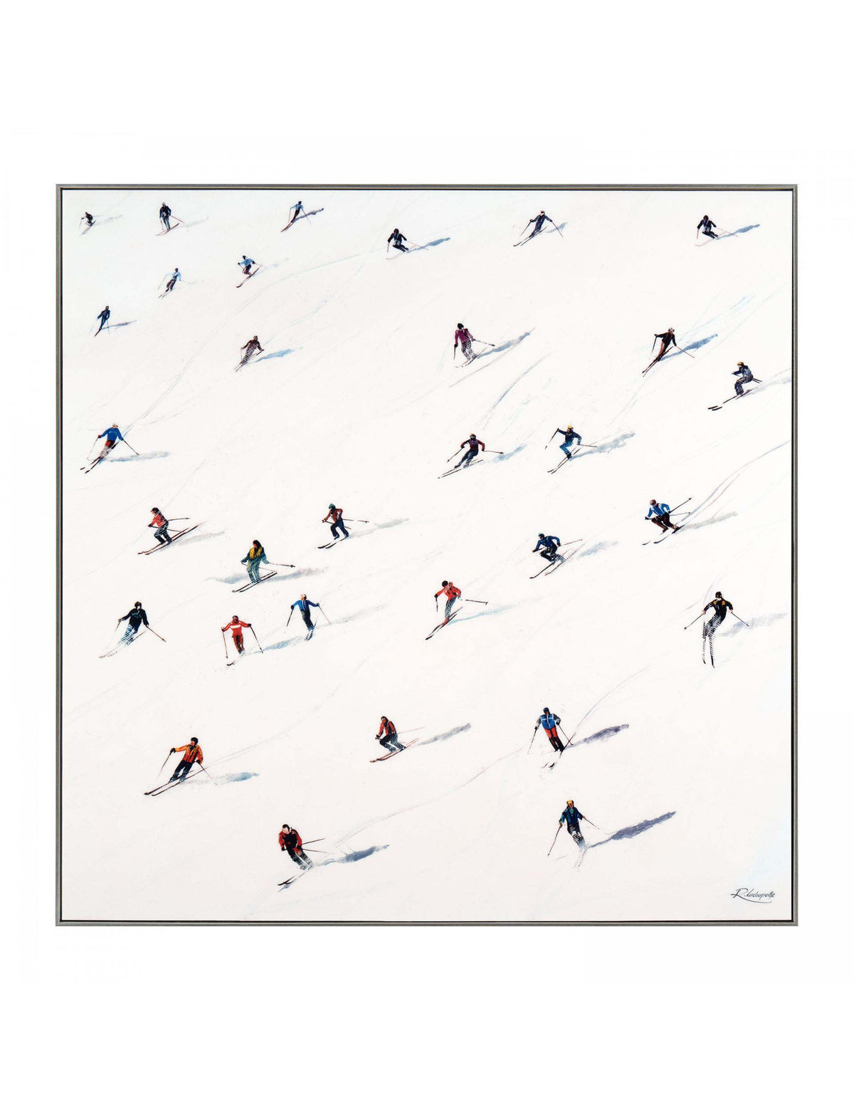 Gallery Direct Downhill Travel Square Framed Canvas Art 80cm x 80cm - British product