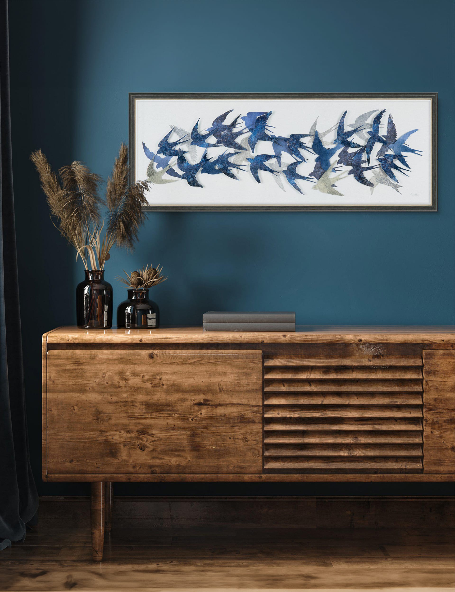 Gallery Direct Flock Together Birds framed art extra-large, UK version