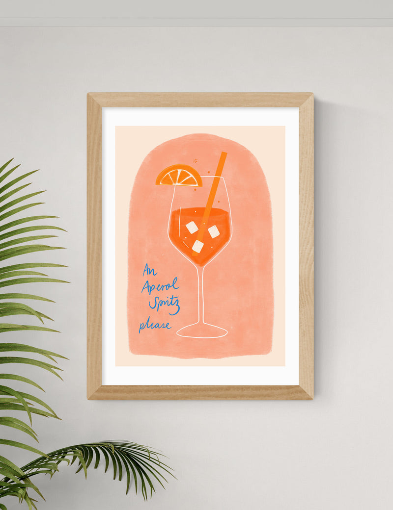 East End Prints Aperol spritz framed art print - British product