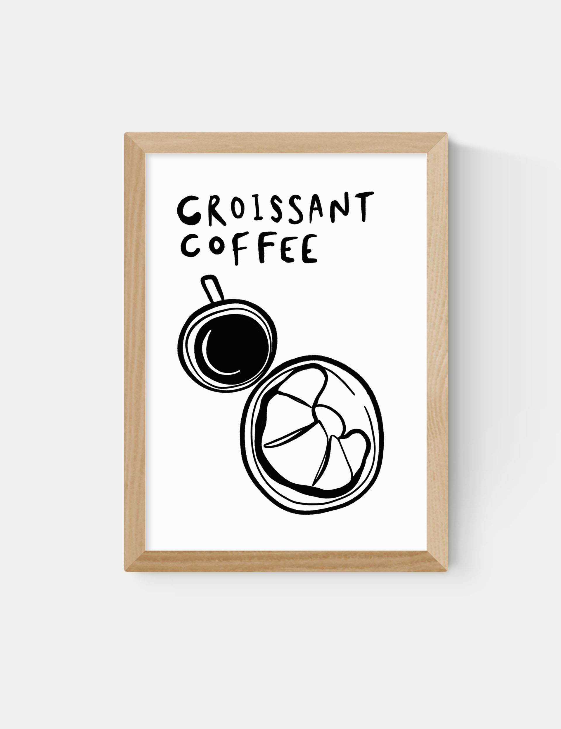 East End Prints croissant coffee framed art - British product