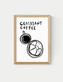 East End Prints croissant coffee framed art - British product
