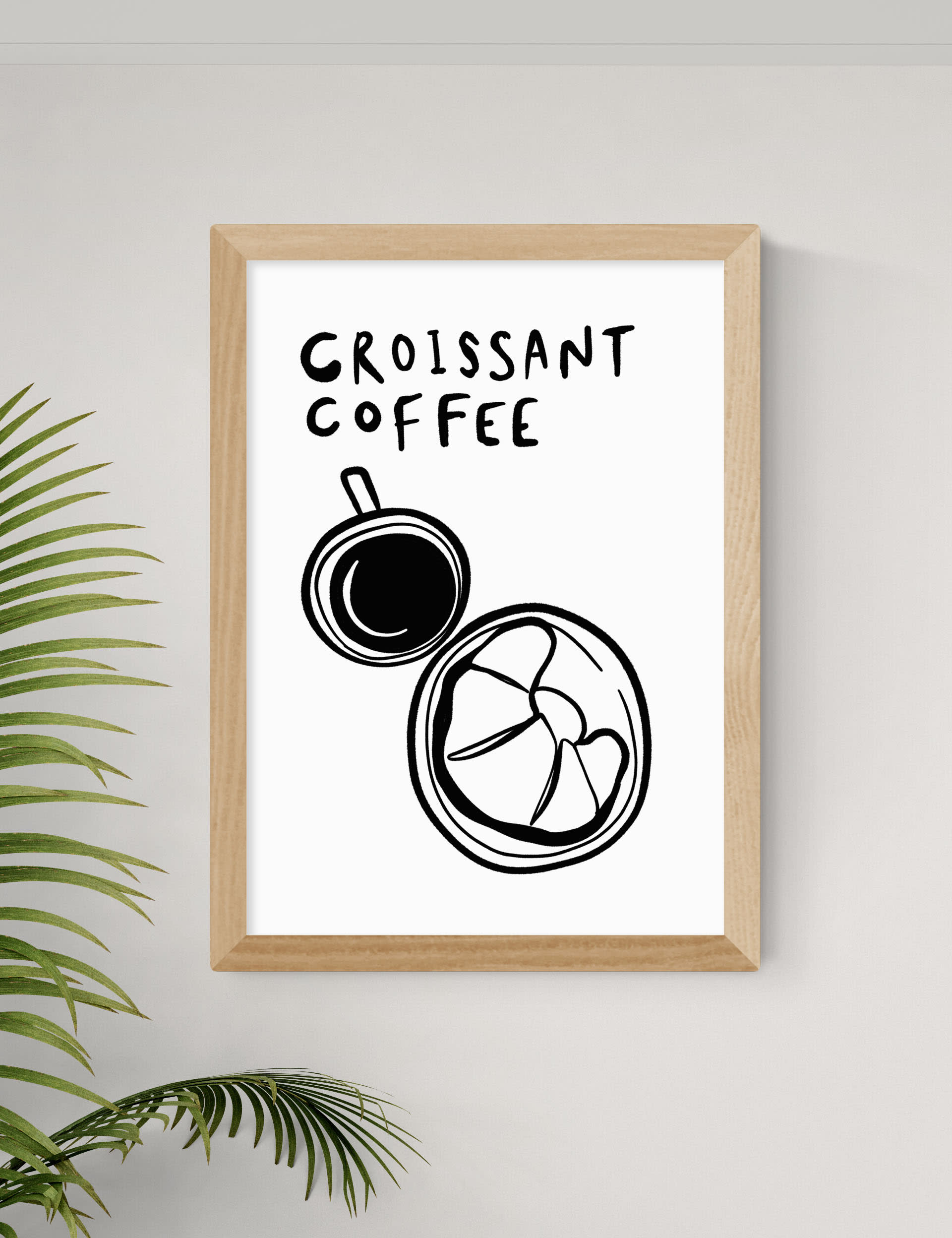East End Prints croissant coffee framed art - British product