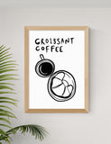 East End Prints croissant coffee framed art - British product