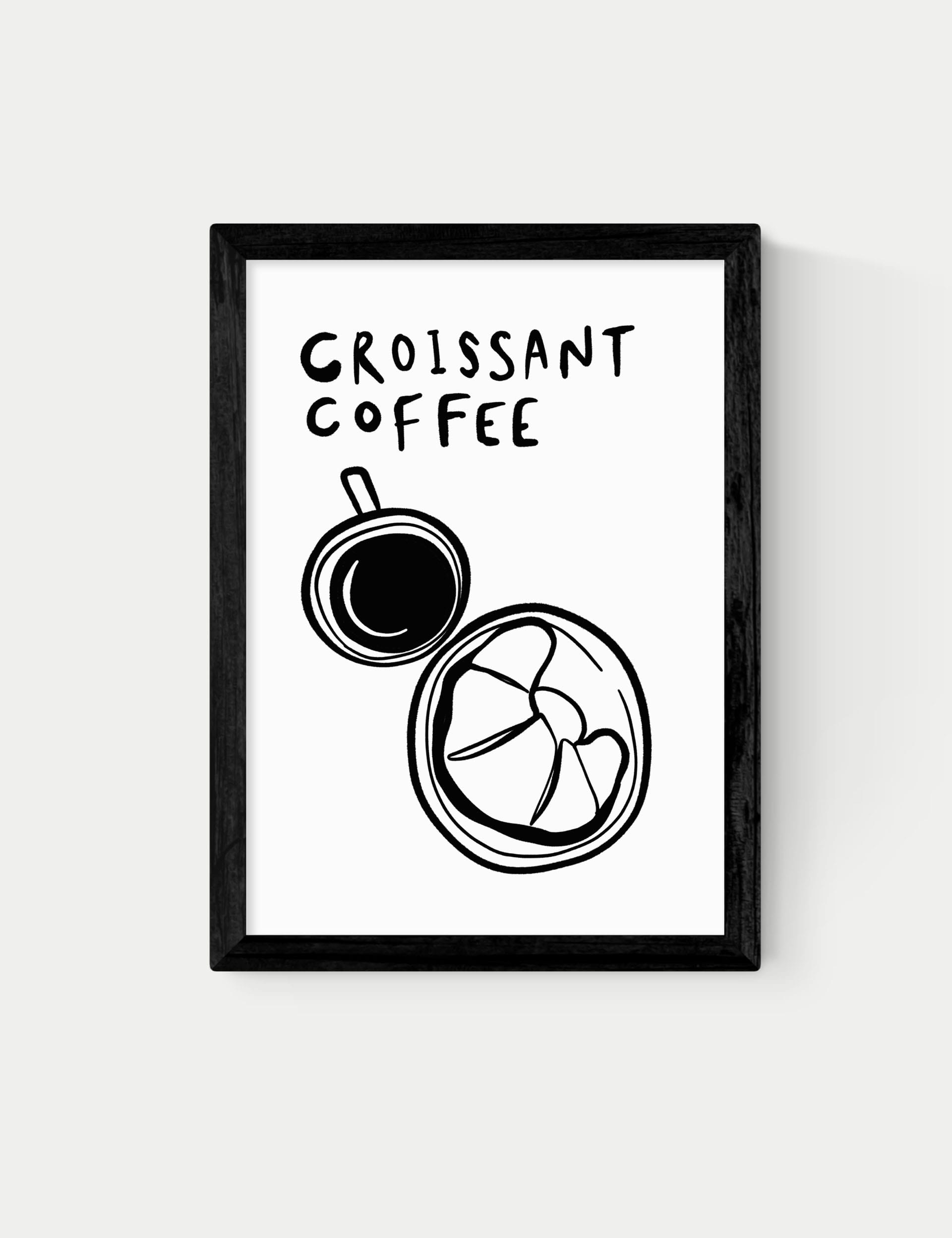 East End Prints croissant coffee framed art - British product