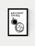 East End Prints croissant coffee framed art - British product