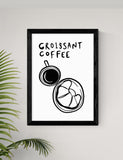 East End Prints croissant coffee framed art - British product