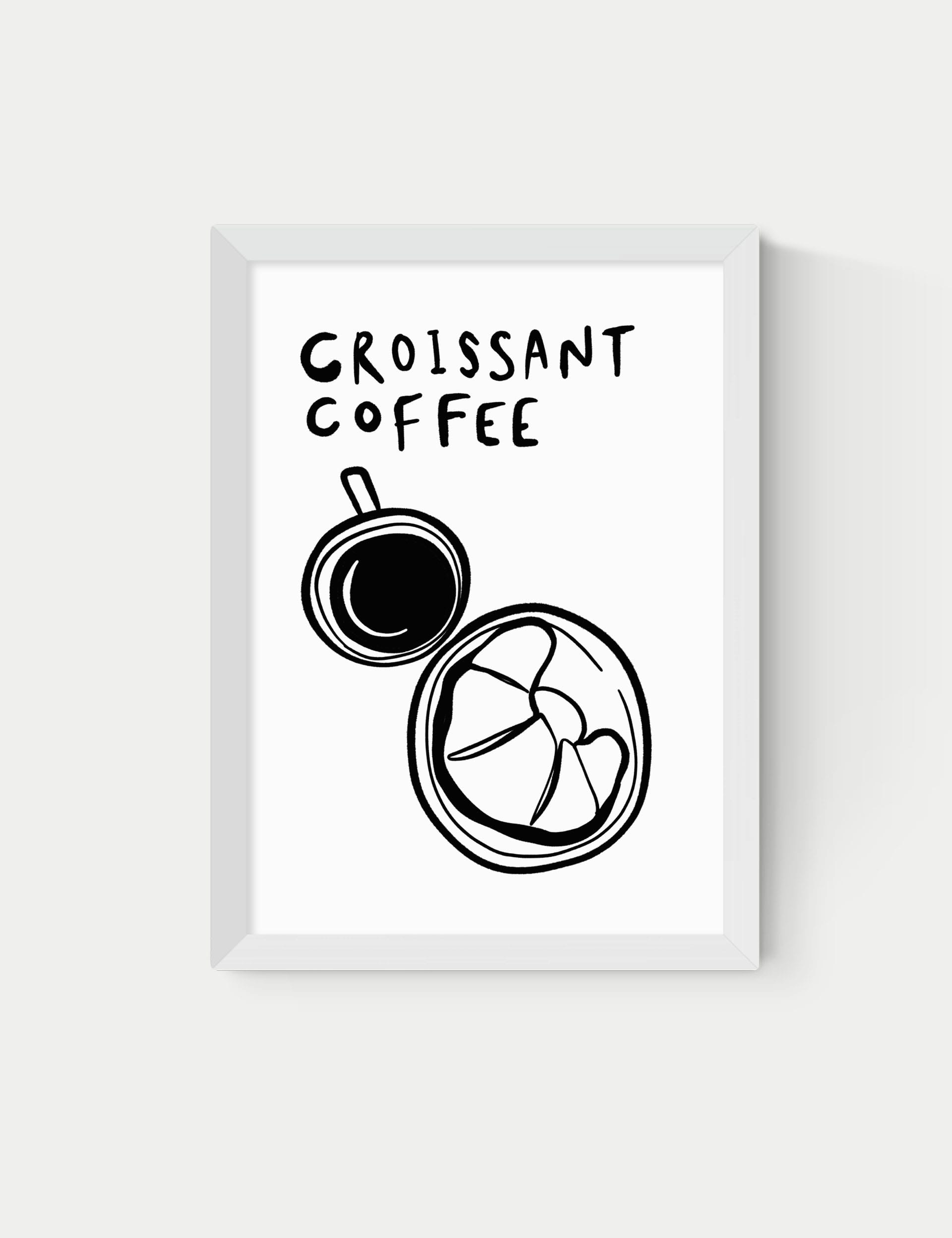 East End Prints croissant coffee framed art - British product