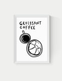 East End Prints croissant coffee framed art - British product