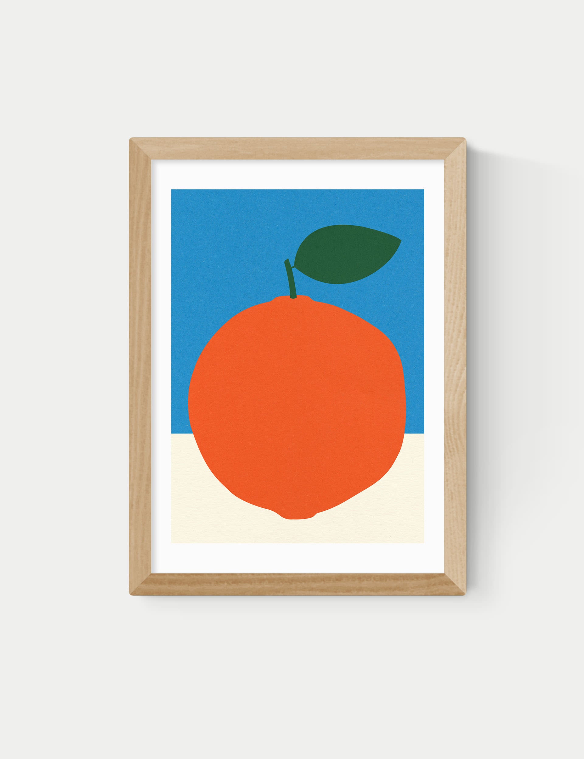 East End Prints orange and blue framed art, imported from the UK