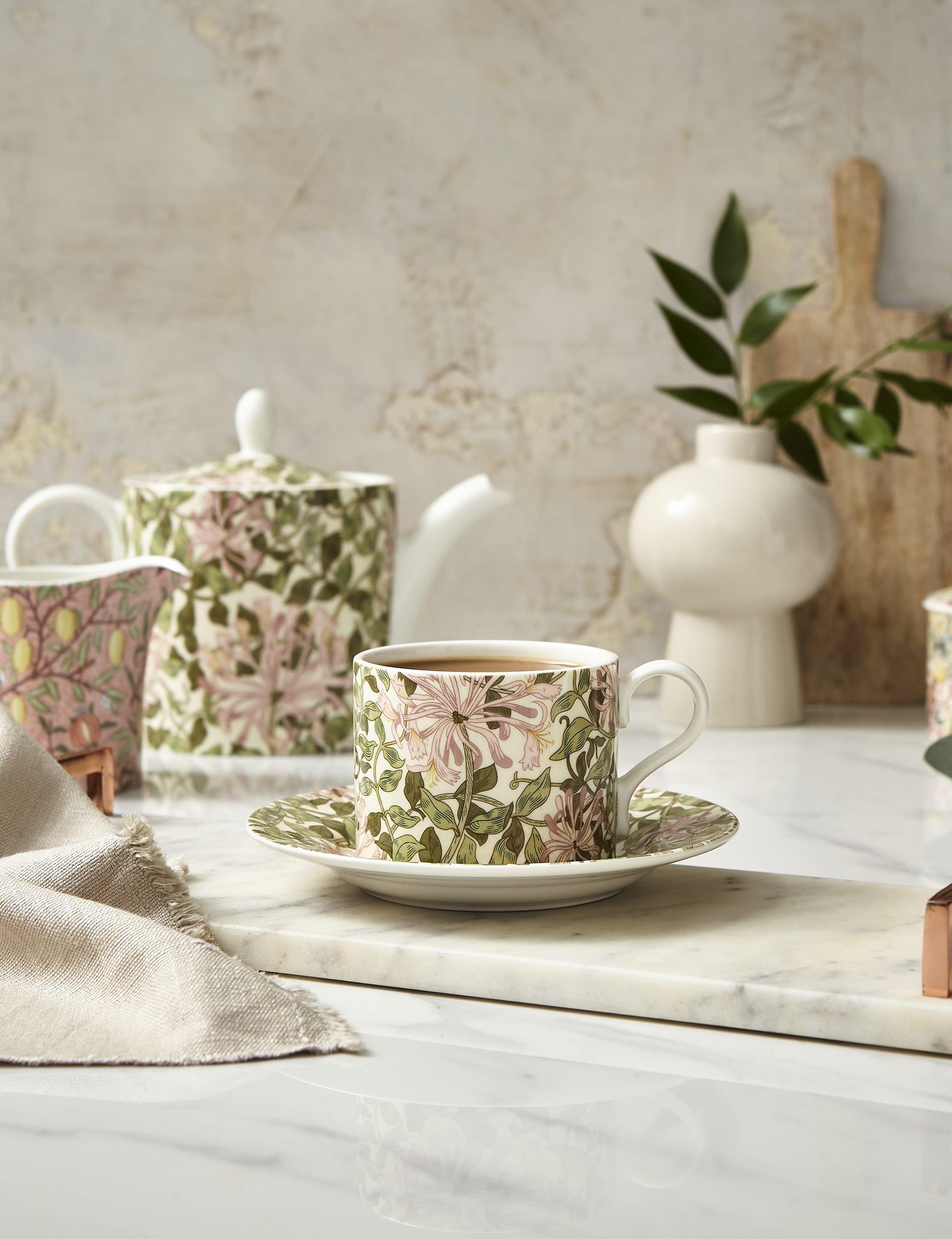 Morris & Co Honeysuckle cup and saucer, imported from the UK