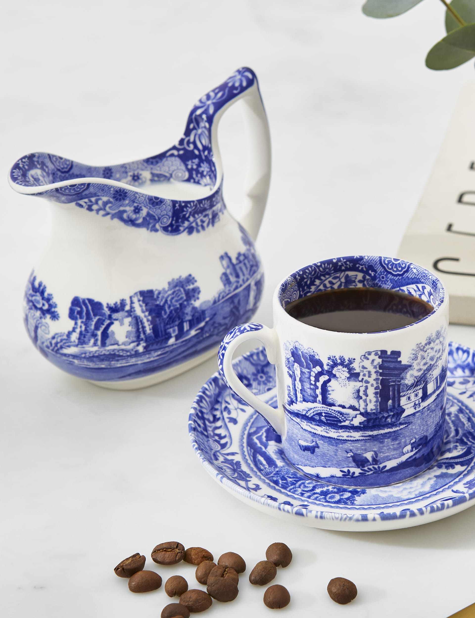 Spode Blue Italian cups and saucers set of 4, imported from the UK