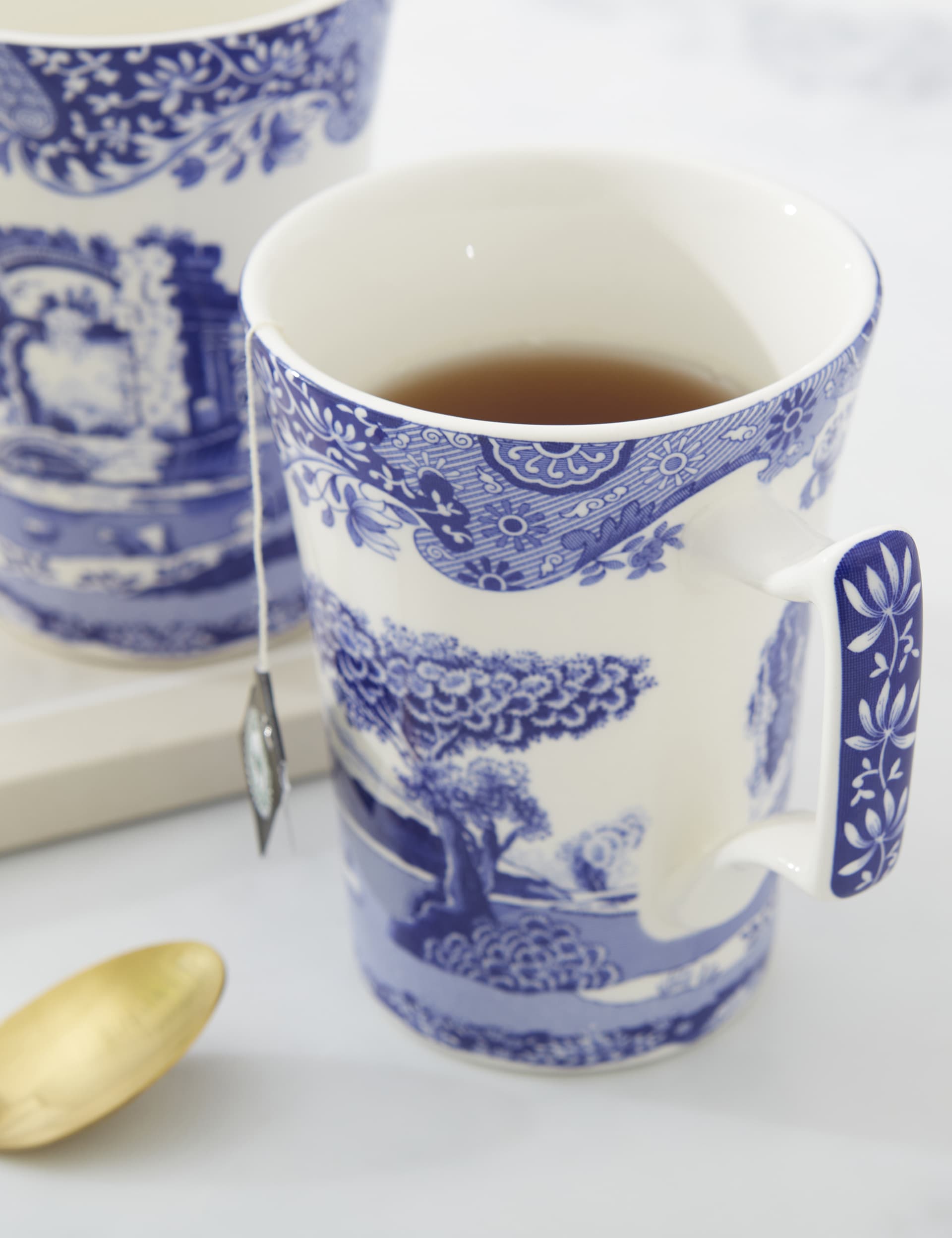 Spode Blue Italian mugs set of 4 stoneware, imported from the UK