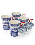 Spode Blue Italian mugs set of 4 stoneware, imported from the UK