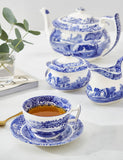 Spode Blue Italian cups and saucers set of 4 (British brand)