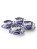 Spode Blue Italian cups and saucers set of 4 (British brand)